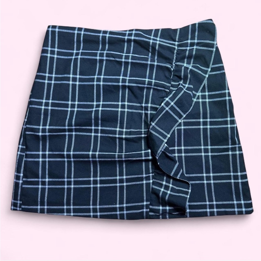 Y2K Abercrombie & Fitch Black/White Plaid Dark Academia Schoolgirl Skirt NWT